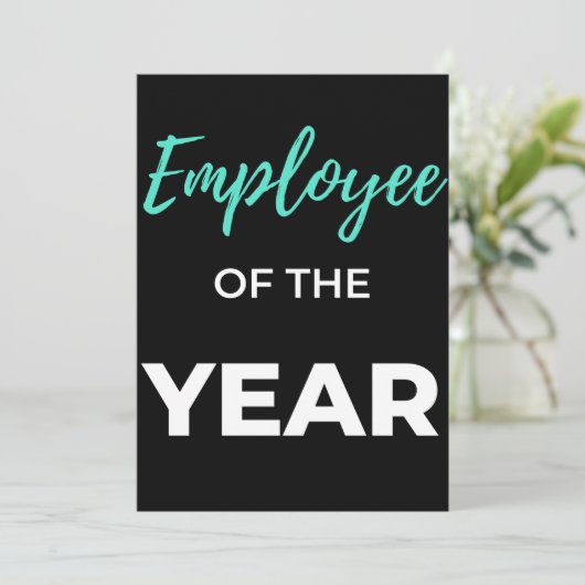 werknemer van het jaar bedankkaart (Staand voorkant)