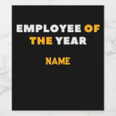 Werknemer van het jaar wijn etiket (Enkel label)