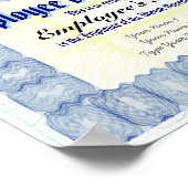 Werknemer van het Maand- Certificaat Druk Poster (Hoek)