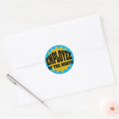 Werknemer van het maandgoud en blauw ronde sticker (Envelop)