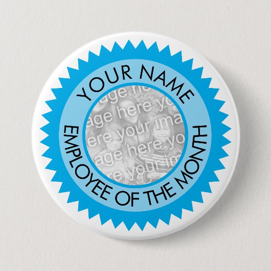 Werknemer van maand knop met aangepaste foto ronde button 7,6 cm (Voorkant)