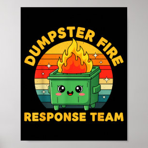 Werknemer vuilnisbak brand reactie team lelijk ker poster