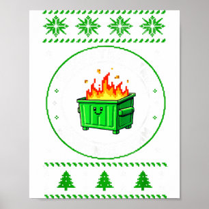 Werknemer vuilnisbak brand reactie team lelijk ker poster