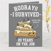 Werknemer Waardering Werkjubileum Kaart (Gele Bloem)