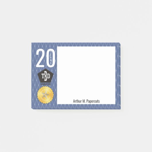 Werknemermijlpaal 20-jaars blocnote post-it® notes (Voorkant)