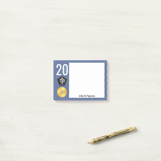 Werknemermijlpaal 20-jaars blocnote post-it® notes (Op bureau)