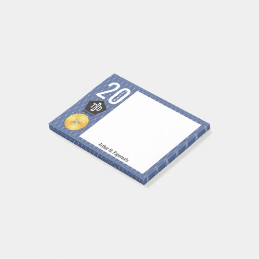 Werknemermijlpaal 20-jaars blocnote post-it® notes (Schuin)