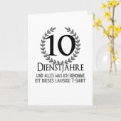 Werknemers 10 jaar bedrijf Jubileum Kaart (Gele Bloem)