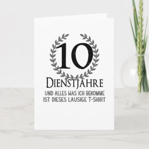Werknemers 10 jaar bedrijf Jubileum Kaart