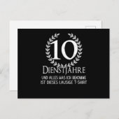 Werknemers 10 Jaar Bedrijfsfeest Bedrijf Briefkaart (Voorkant / Achterkant)