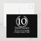 Werknemers 10 Jaar Bedrijfsjubileum Bedrijf Briefkaart (Voorkant / Achterkant)