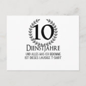Werknemers 10 jaar bedrijfsjubileum bedrijf briefkaart (Voorkant)