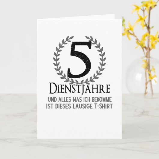 Werknemers 5 Jaar Bedrijfsjubileum Bedrijf Kaart (Gele Bloem)