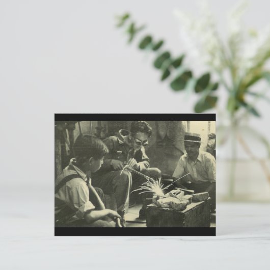  werknemers briefkaart (Staand voorkant)