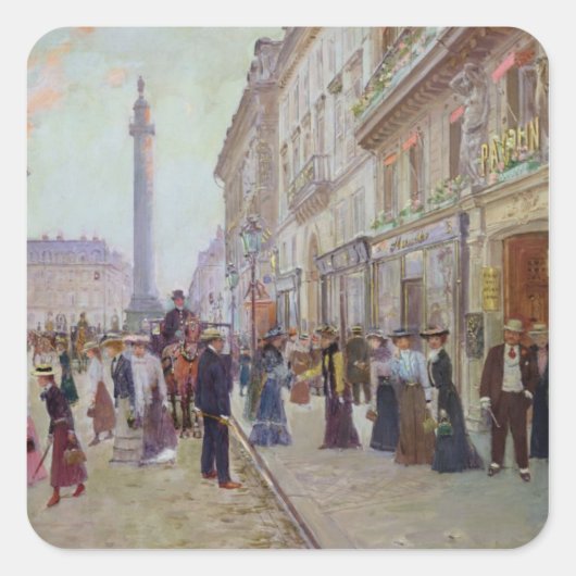 Werknemers die de Maison Paquin verlaten Vierkante Sticker (Voorkant)