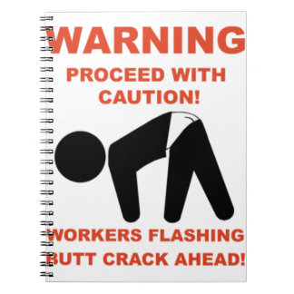 WERKNEMERS FLASHING MAAR CRACK AHEAD SHIRT NOTITIEBOEK
