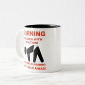 WERKNEMERS FLASHING MAAR CRACK AHEAD SHIRT TWEEKLEURIGE KOFFIEMOK (Voorkant links)