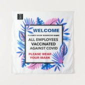 Werknemers gevaccineerd Welkom Tapestry Achtergron Wandkleed (Voorkant (horizontaal))