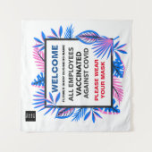 Werknemers gevaccineerd Welkom Tapestry Achtergron Wandkleed (Voorkant)