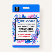 Werknemers gevaccineerde zakelijke Logo Badge (Achterkant)