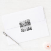 Werknemers in de buurt van de New Post Kantoor in  Vierkante Sticker (Envelop)