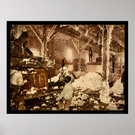 Werknemers in de katoenfabriek in Dahomey, MS 1898 Poster (Voorkant)