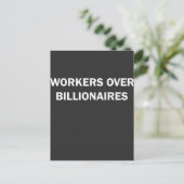 Werknemers meer dan miljardairs briefkaart (Staand voorkant)