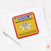 werknemers moeten handen wassen vierkante sticker (Envelop)