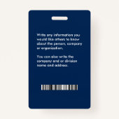 Werknemers Naam ID ID Identificatie Logo Aangepast Badge (Achterkant)