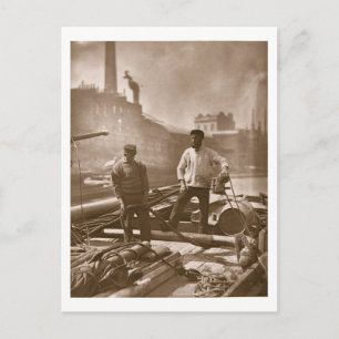 Werknemers op de 'Silent Highway', van 'Street Lif Briefkaart