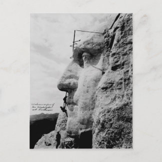 Werknemers op George Washington Face Mount Rushmor Briefkaart