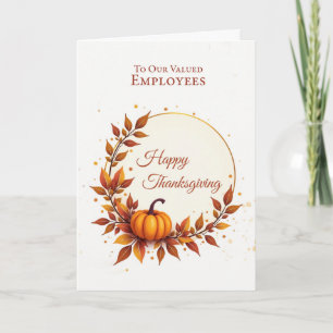 Werknemers Thanksgiving Waardering Moderne Pompoen Kaart