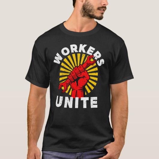Werknemers verenigen zich t-shirt (Voorkant)