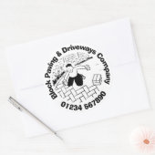 Werknemers voor blokken en oprit ronde sticker (Envelop)