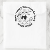 Werknemers voor blokken en oprit ronde sticker (Tas)