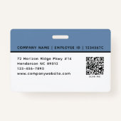 Werknemersbedrijf ID Foto Logo QR Code Denim Blue Badge (Achterkant)