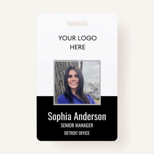 Werknemersbedrijf Logo Foto ID Badge (Voorkant)