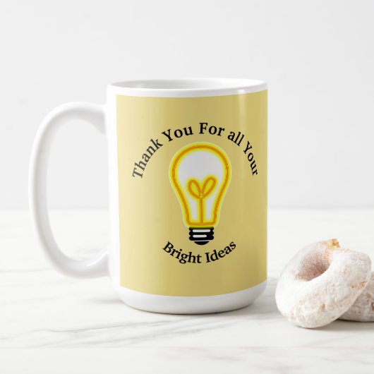 Werknemerserkenning Bright Light Bulb Dank u wel Koffiemok (Met donut)