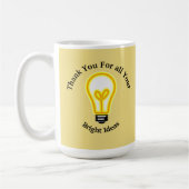 Werknemerserkenning Bright Light Bulb Dank u wel Koffiemok (Links)