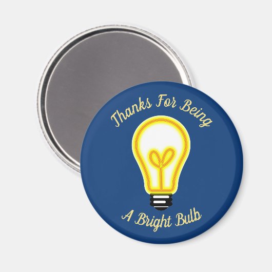 Werknemerserkenning Bright Light Bulb Dank u wel Magneet (Voorkant / Achterkant)