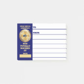 Werknemerserkenning je gouden medaille-onderscheid post-it® notes (Voorkant)