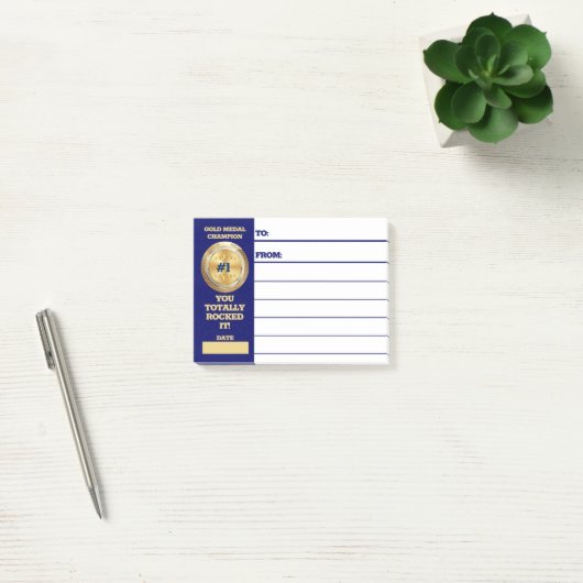 Werknemerserkenning je gouden medaille-onderscheid post-it® notes (Kantoor)