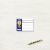 Werknemerserkenning je gouden medaille-onderscheid post-it® notes (Op bureau)