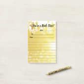 Werknemerserkenning na toekenning rockster post-it® notes (Op bureau)