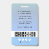 Werknemersfoto Barcode Logo Naam Gradiënt Badge (Achterkant)
