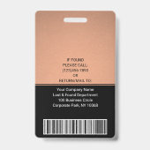 Werknemersfoto ID QR Barcode Uw Logo Koper Badge (Achterkant)