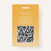Werknemersfoto ID QR Code Logo Geel Gouden Boog Badge (Achterkant)