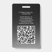 Werknemersfoto ID QR Code Uw Logo Black Arc Badg Badge (Achterkant)