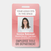 Werknemersfoto ID QR Code Uw Logo Roze Boog Badge (Voorkant)