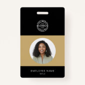 Werknemersfoto, Logo, streepjescode, naam-id Badge (Voorkant)